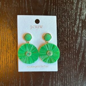 J. Crew Green Crystal Embellished Earrings